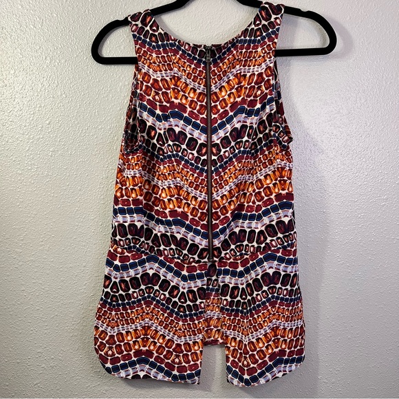 Sam Edelman Sadi Print Split Back Zip Up Tank Size XSmall - Picture 8 of 9